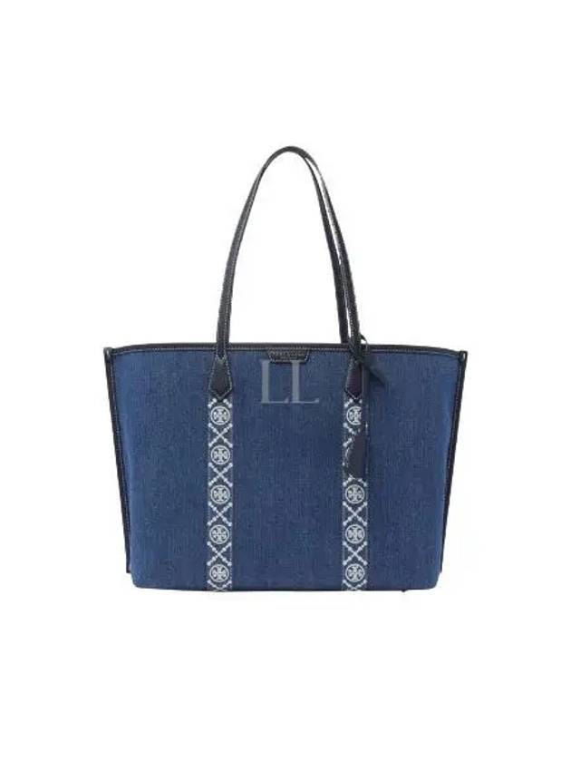 Perry Triple Compartment Tote Bag Denim Blue - TORY BURCH - BALAAN 2