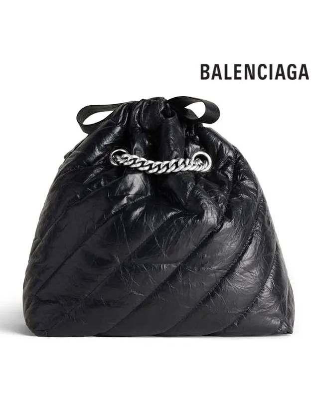 Crush Embellished Logo Quilted Leather Tote Bag Black - BALENCIAGA - BALAAN 5