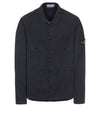 Men's Wappen Two Pocket Overfit Long Sleeve Shirt Black - STONE ISLAND - BALAAN.