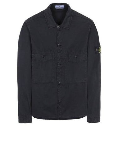 Men's Wappen Two Pocket Overfit Long Sleeve Shirt Black - STONE ISLAND - BALAAN 1