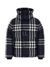 Larrick Check Hooded Padding Navy - BURBERRY - BALAAN 2