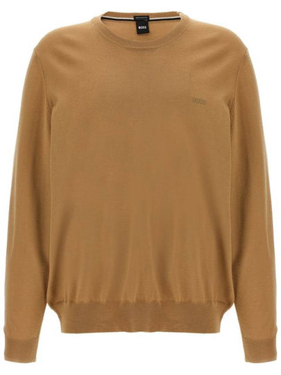 Men's Embroidered Logo Knit Top Beige - HUGO BOSS - BALAAN 2