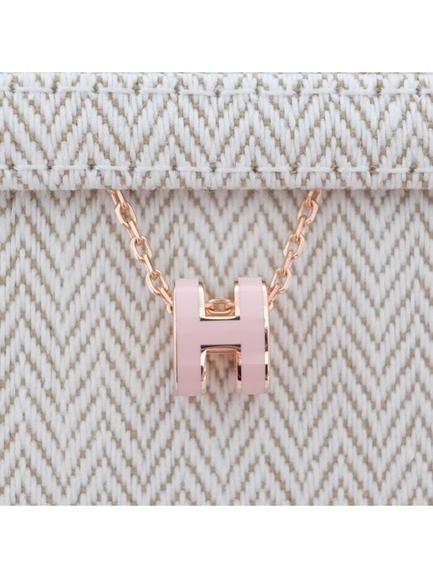 Mini Pop H Pendant Rose Gold Rose Dragee - HERMES - BALAAN 4