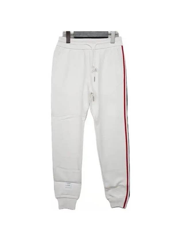 Women's Loop Back Stripe Track Pants White - THOM BROWNE - BALAAN 2