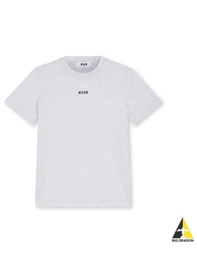 Micro Logo Print Cotton Short Sleeve T-Shirt Grey - MSGM - BALAAN 2