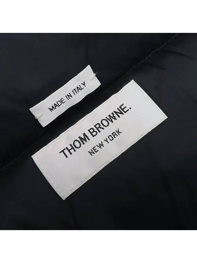 MXS329X Navy Matt Nylon Downfield 4 Bar Padding Muffler - THOM BROWNE - BALAAN 3