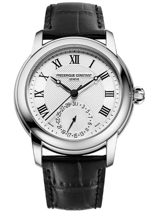 Classic Manufacture Leather Watch Silver Black - FREDERIQUE CONSTANT - BALAAN 2