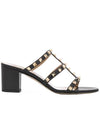 Rockstud Sandals Heel Black - VALENTINO - BALAAN.