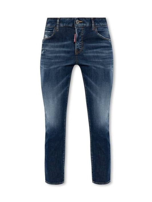 Cropped Skinny Jeans Blue - DSQUARED2 - BALAAN 2