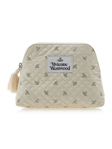 Logo Quilted Pouch Bag Beige - VIVIENNE WESTWOOD - BALAAN 1