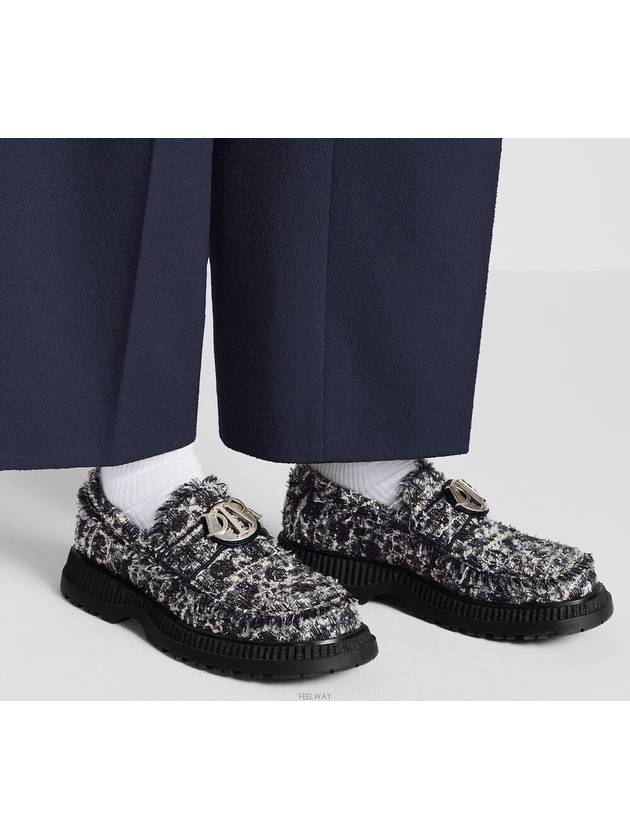 Buffalo Cannage Cotton Tweed Loafer Navy - DIOR - BALAAN 3