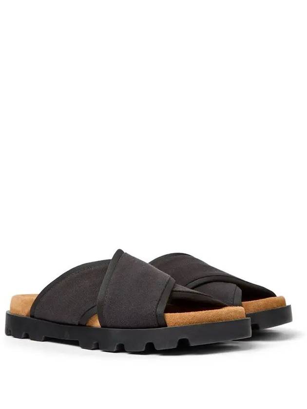 Brutus Textile Cross Strap Sandals Black - CAMPER - BALAAN 3