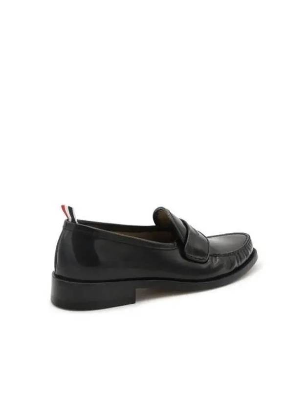 Pleated Leather Penny Loafers Black - THOM BROWNE - BALAAN 4