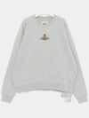 Embroidered Logo Cotton Sweatshirt Grey - VIVIENNE WESTWOOD - BALAAN 4