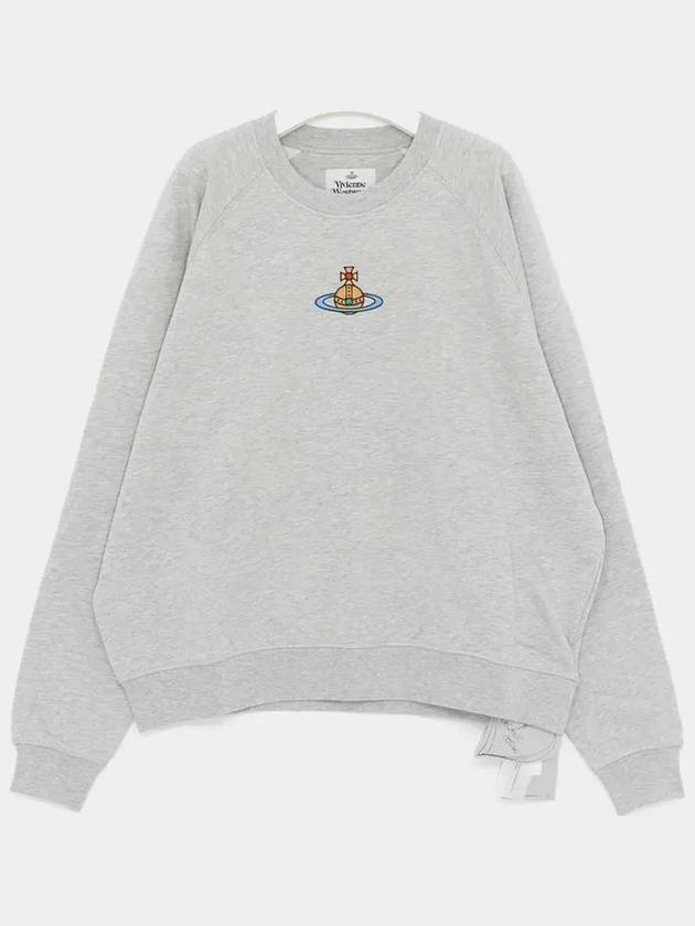 Embroidered Logo Cotton Sweatshirt Grey - VIVIENNE WESTWOOD - BALAAN 4