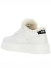 Triangle Logo Shearling Leather Low Top Sneakers White - PRADA - BALAAN 4