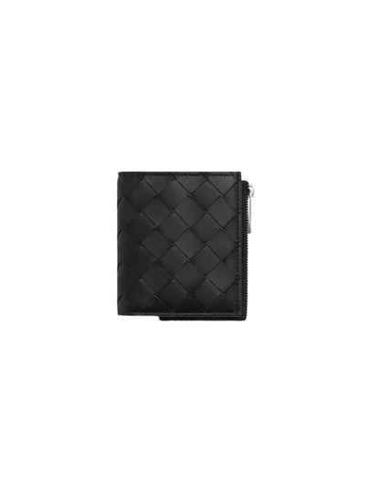 Intrecciato Bifold Calfskin Half Wallet Black - BOTTEGA VENETA - BALAAN 2