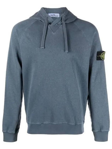 Men's Waffen Patch OLD Treatment Cotton Hoodie Blue - STONE ISLAND - BALAAN 1