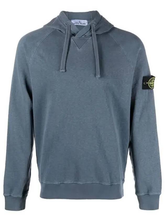 Men's Wappen Patch OLD Treatment Cotton Hoodie Blue - STONE ISLAND - BALAAN 1