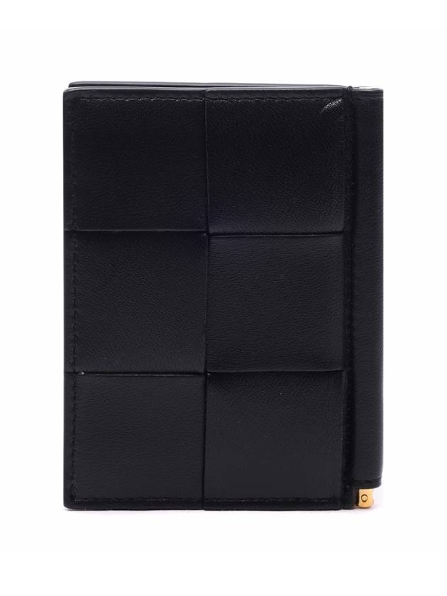 Cassette Leather Money Clip Black - BOTTEGA VENETA - BALAAN 5