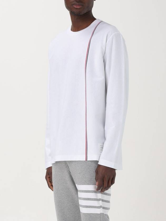 RWB Striped Cotton Long Sleeve T-Shirt White - THOM BROWNE - BALAAN 5