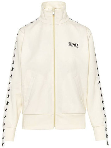 Women's Star Printing Track Zip-Up Jacket White - GOLDEN GOOSE - BALAAN.