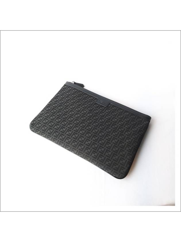 FF Logo Canvas Medium Clutch Bag Black - FENDI - BALAAN 9