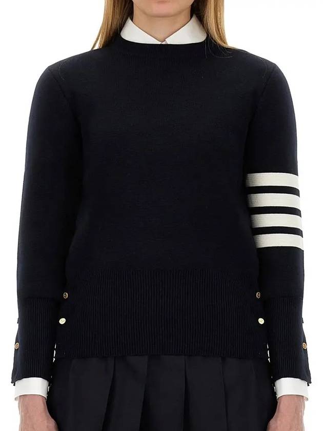 4-Bar Merino Jumper Wool Knit Top Navy - THOM BROWNE - BALAAN 3