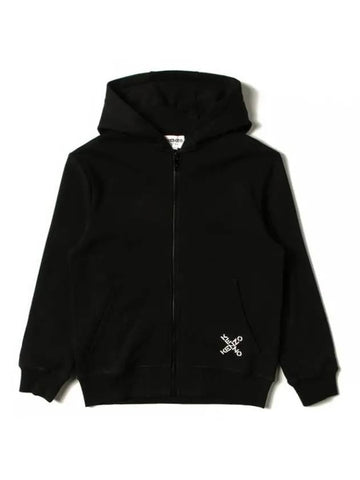 Kids Big Logo Hooded Zip Up Black K25129 09P - KENZO - BALAAN 1