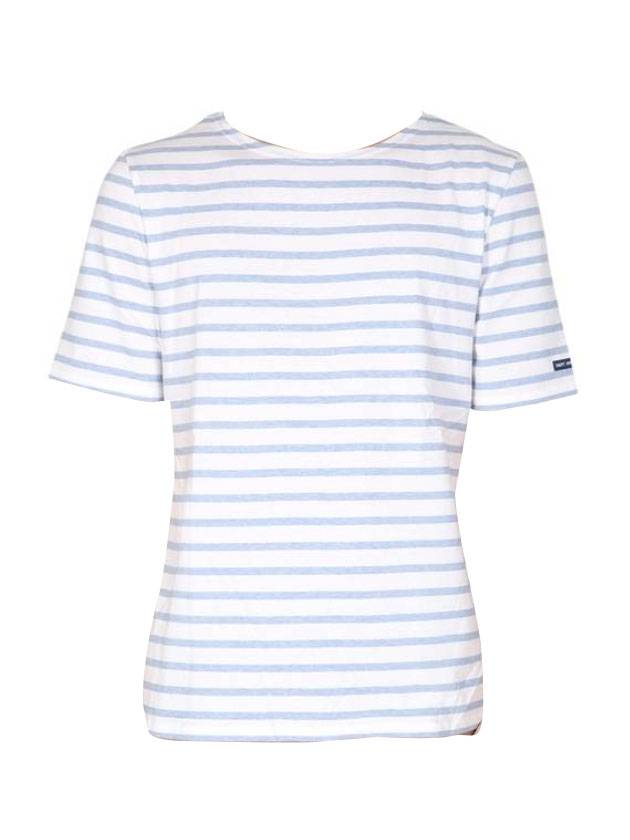 Levant Modern Striped Short Sleeve T-Shirt Denim - SAINT JAMES - BALAAN 1