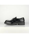 Chocolate Brushed Leather Loafers Black - PRADA - BALAAN 4