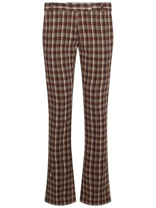 Check tailored straight pants beige brown - ACNE STUDIOS - BALAAN 1