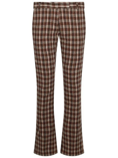 Check tailored straight pants beige brown - ACNE STUDIOS - BALAAN 1