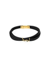 Opyum Double Wrap Leather Bracelet Black - SAINT LAURENT - BALAAN 2