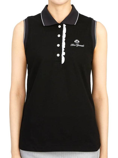 Golf Wear Sleeveless T-Shirt HHW 2A AP53 BLACK - HORN GARMENT - BALAAN 1