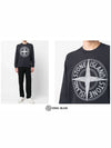 Garment Dyed Stitches Four Print Crewneck Sweatshirt Navy - STONE ISLAND - BALAAN 6