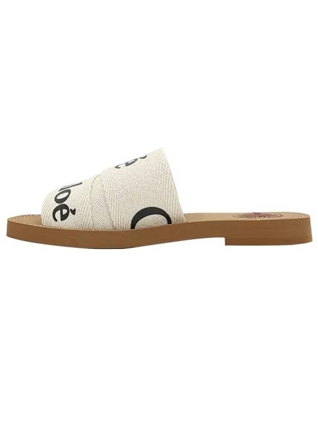 Woody Logo Flat Mule Slippers White - CHLOE - BALAAN 5