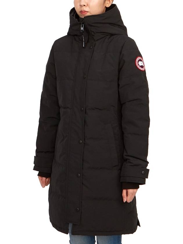 Women's Shelburne Logo Patch Hooded Parka Black - CANADA GOOSE - BALAAN 4