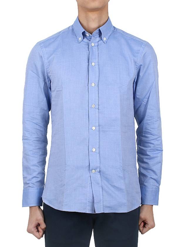 Logo Long Sleeve Shirt Blue - ETRO - BALAAN 3