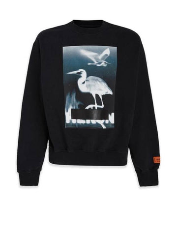 Censored Printed Crewneck Sweatshirt Black - HERON PRESTON - BALAAN 1