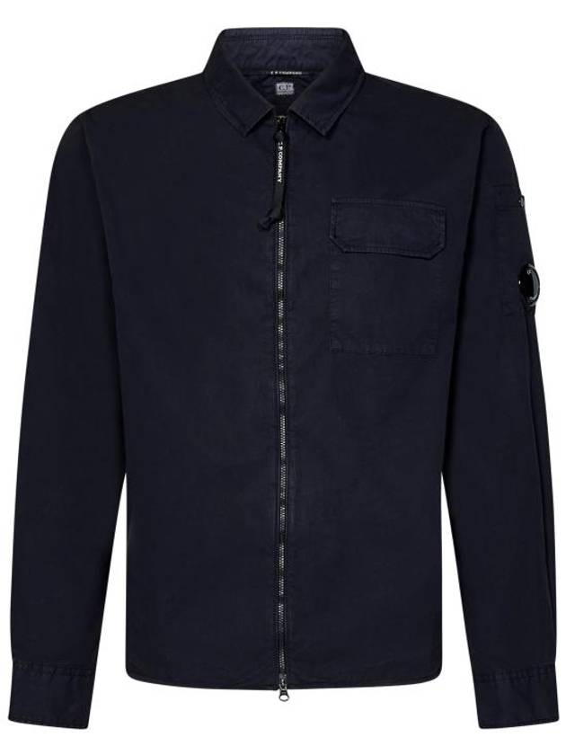 Gabardine Zip Up Long Sleeve Shirt Navy - CP COMPANY - BALAAN 2