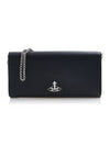 Grain Leather Chain Long Wallet Black - VIVIENNE WESTWOOD - BALAAN 2