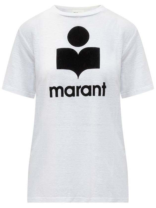 Zewel Print Cotton Short Sleeve T-Shirt White - ISABEL MARANT ETOILE - BALAAN 2