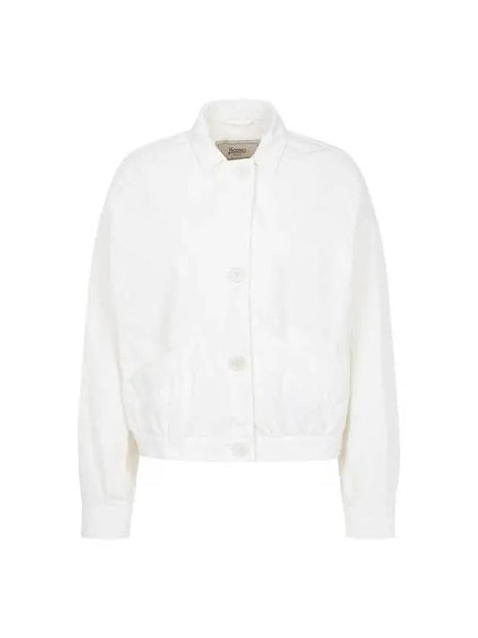 Women s Nylon Front Button Collar Jacket White - HERNO - BALAAN 1