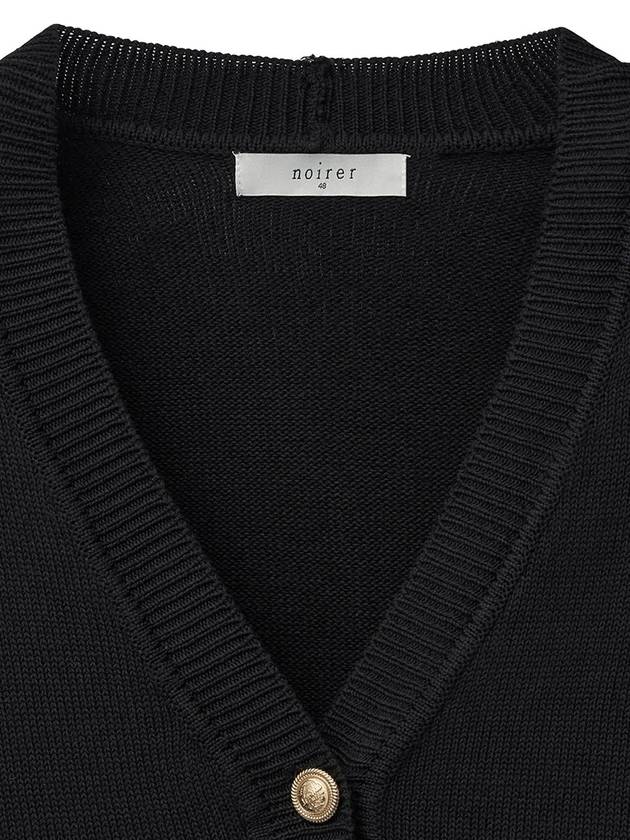 Luxe Cotton Classic Cardigan Black - NOIRER FOR WOMEN - BALAAN 6