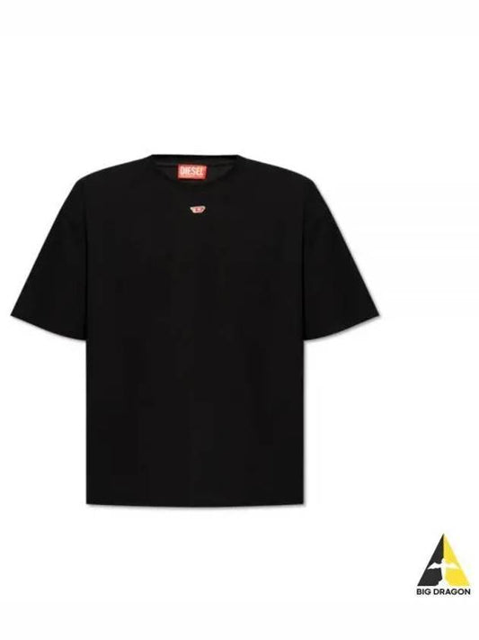 Embroidered D Patch Short Sleeve T-Shirt Black - DIESEL - BALAAN 2