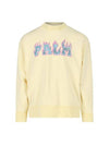 Logo Flames Vint Crew Sweatshirt Yellow - PALM ANGELS - BALAAN 1