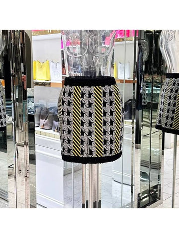 24A Workshop Collection 4 Pocket Multi Pattern Mini Skirt 36 Black Yellow 4ET0890 - CHANEL - BALAAN 1