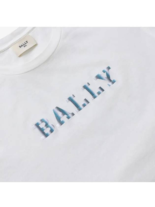 Logo Print Short Sleeve T-Shirt White - BALLY - BALAAN 4