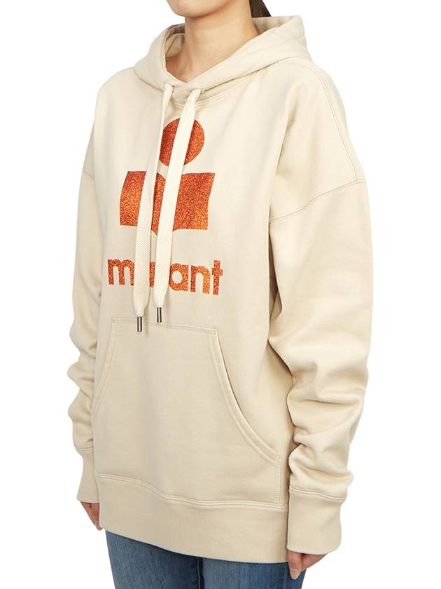 Mansel Logo Print Hoodie Beige - ISABEL MARANT - BALAAN 3